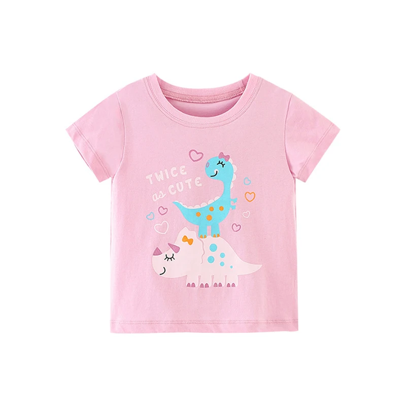 Jumping Meters 2-7T  Summer Girls T Shirts Short Sleeve Hot Selling Kids Tees Tops Baby Costume Kids Animals Shirts