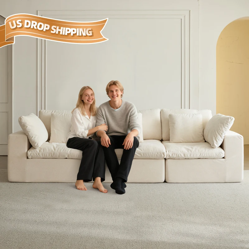 

Clouds Foam Couch Vacuum Compressed Sofa Luxury Sectional Sponge 3 Seat Compress Sofa High Density Sponge Boneless Compress Sofa
