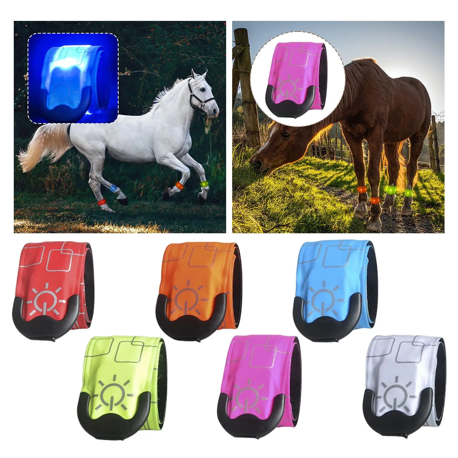 Sangle de rinçage cheval LED, décoration de legging, ceinture de jambe pour course à pied, sports de nuit