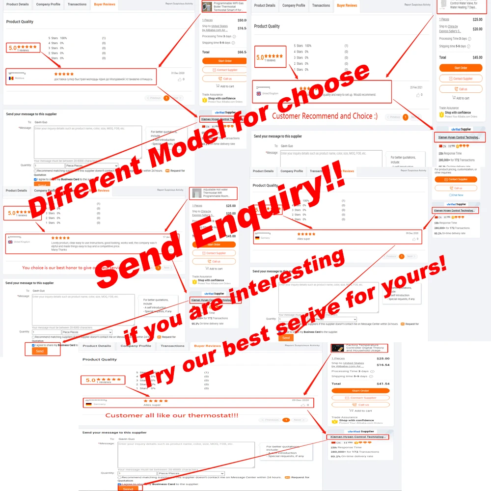 Manufacture OEM WiFi ZigBee Smart Programmable Thermostat Voice Control for Water/ Floor Gas Boiler