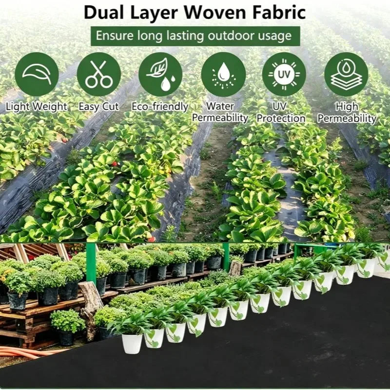Perforated Weed Barrier Fabric Grass Proof Cloth Non-woven Breathable Material for Vegetable Planting Courtyard Farm Greenhouse