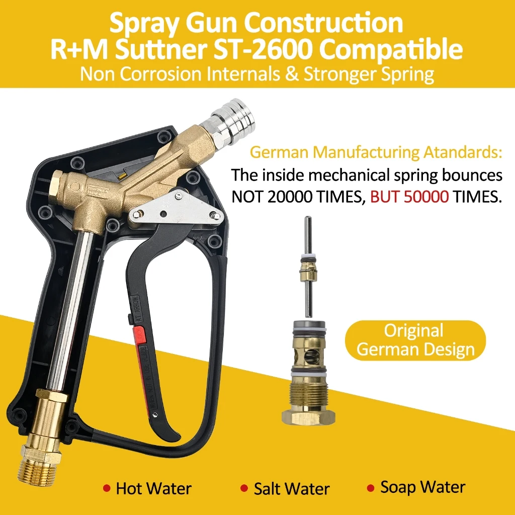 Pressure Washer Swivel Water Gun Easy Pull Trigger Gun Foam Cannon Hose Convert Connector For Karcher Nilfisk Bosch Car Cleaning