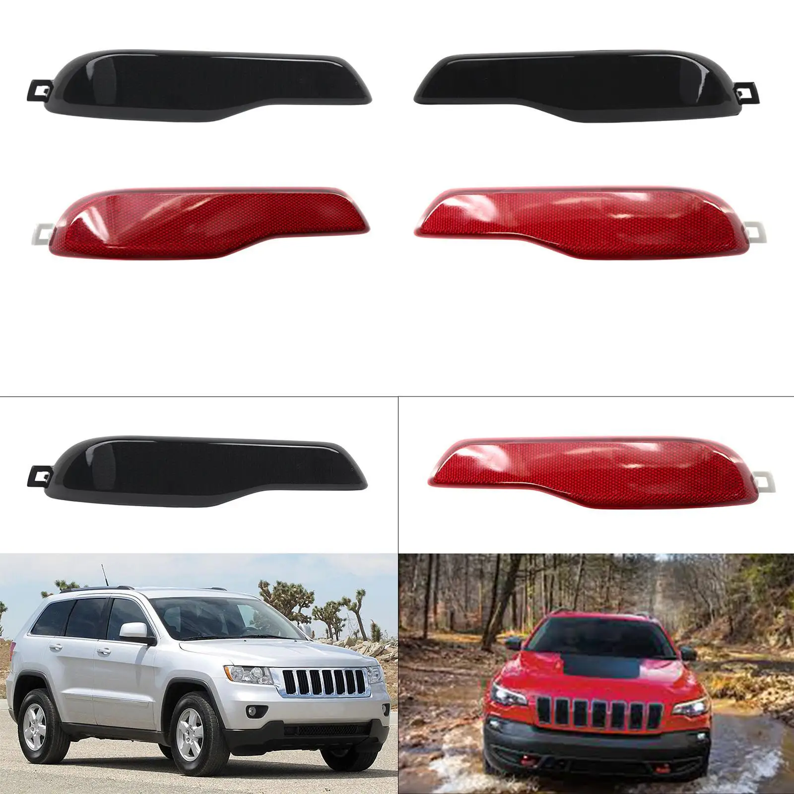 

Отражатель света заднего бампера с левой стороны 68105145A Простая установка пластиковой замены для Jeep Cherokee 2014-2018