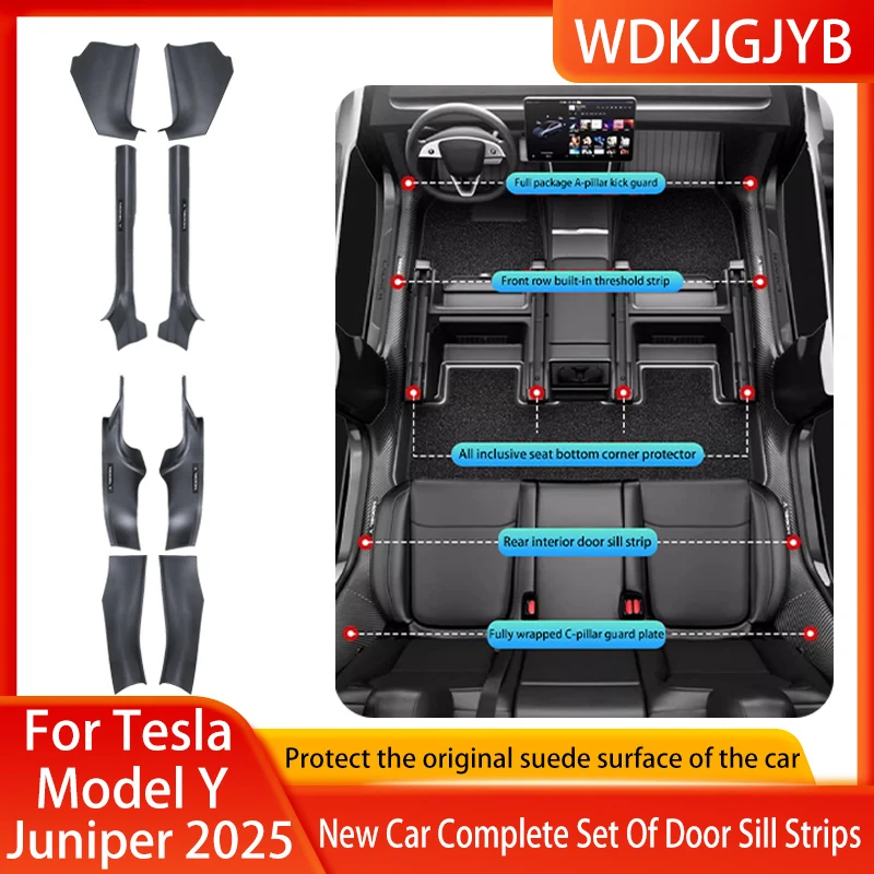 

For Tesla Model Y Juniper 2025 Front rear Door Threshold Strip A must-have Threshold Strip For New Car Dirt Prevention Accessory