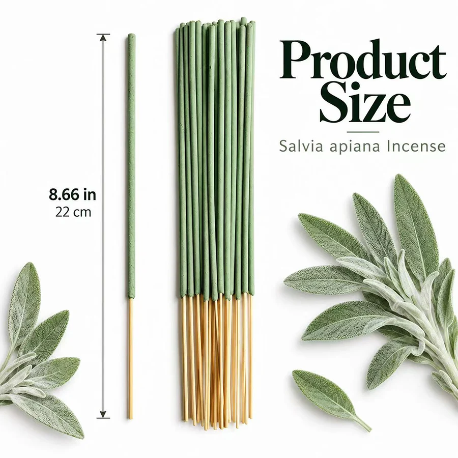 22cm Sage Fragrance Stick, 23 sticks/41 sticks/87 sticks, used for removing odors and for studying, meditating, and relaxing in