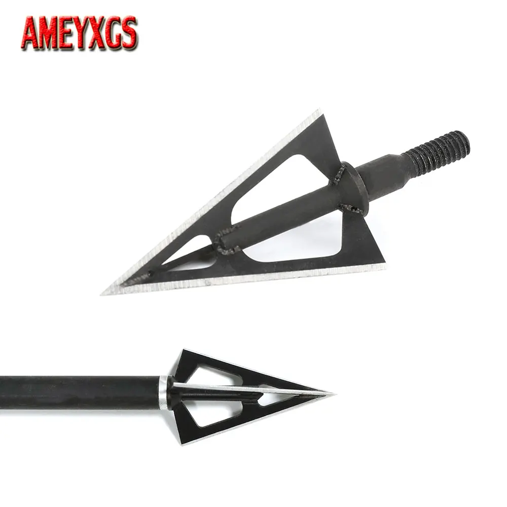 

6/12Pcs 100 Grain Hunting Broadheads Stainless Steels Hunting Blade Arrowhead Arrow Tips for Bow Hunting Archery Shooting