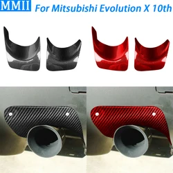 For Mitsubishi Lancer EVO X 10th 2008-2015 Carbon Fiber Rear Bumper Exhaust Heatshield Envelope Cover Decorative Car Accessories