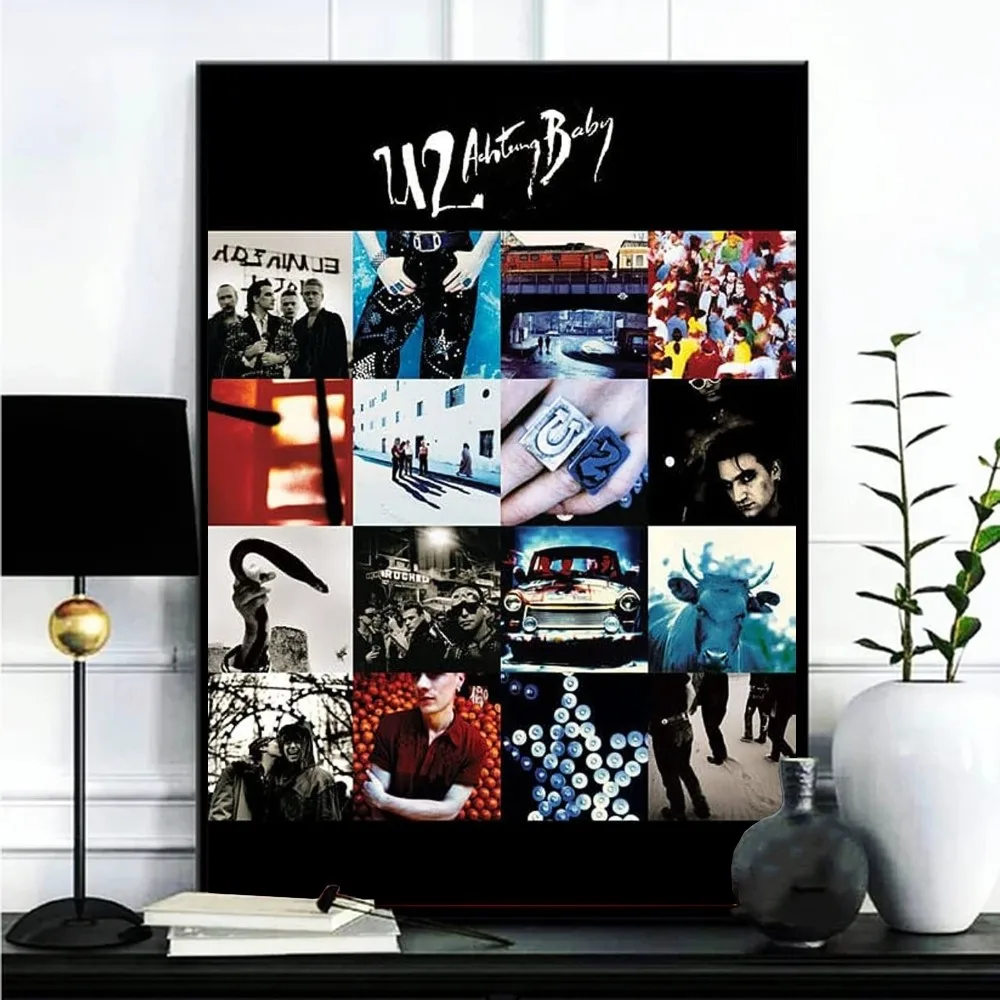 U2 Band Poster Gallery Prints Self Adhesive Home Decor Decoration Wall Decals Living Room Sticker