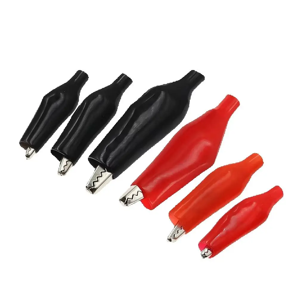20PCS 28MM 35MM 45MM Metal Alligator Clip Crocodile Electrical Clamp Testing Probe Meter Black Red Plastic DIY Car Auto Battery