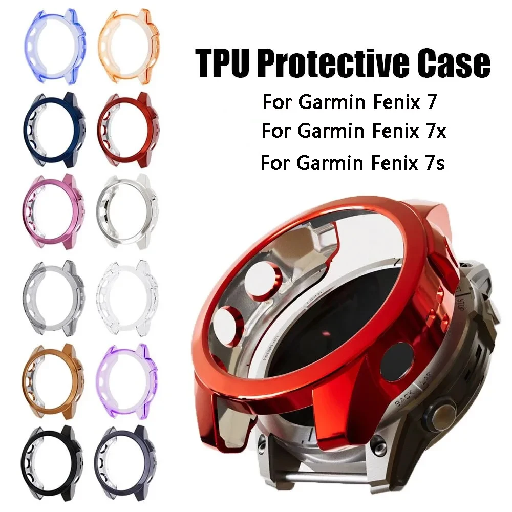 Custodia protettiva in TPU per Garmin Fenix 7 7S 7X Smart Watch Trasparente colorato Protezione morbida Epix Pro 51mm 47mm 42mm Cover Shell