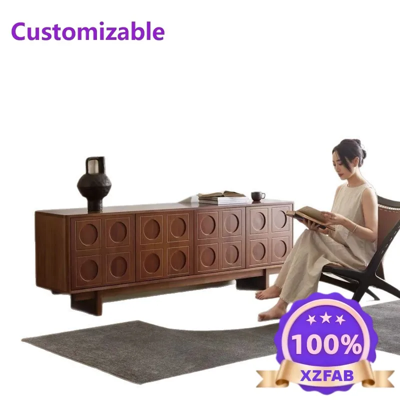 Factory Direct 2026 Retro combination Nordic wall cabinet French solid wood coffee table TV cabinet Living room household small