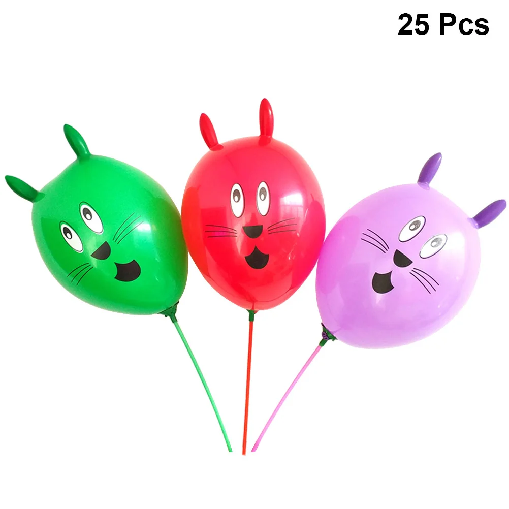 25pcs 12 Inches Big Head Rabbit Cute Bunny Decor For Party Birthday Decoration Reusable Durable For Balloon Rabbit Party