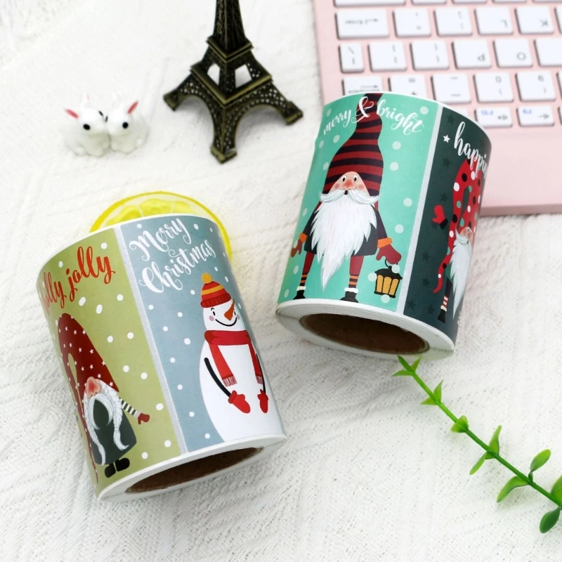 200x 산타 클로스 스티커 메리 크리스마스 라벨 스티커 접착 롤 스티커