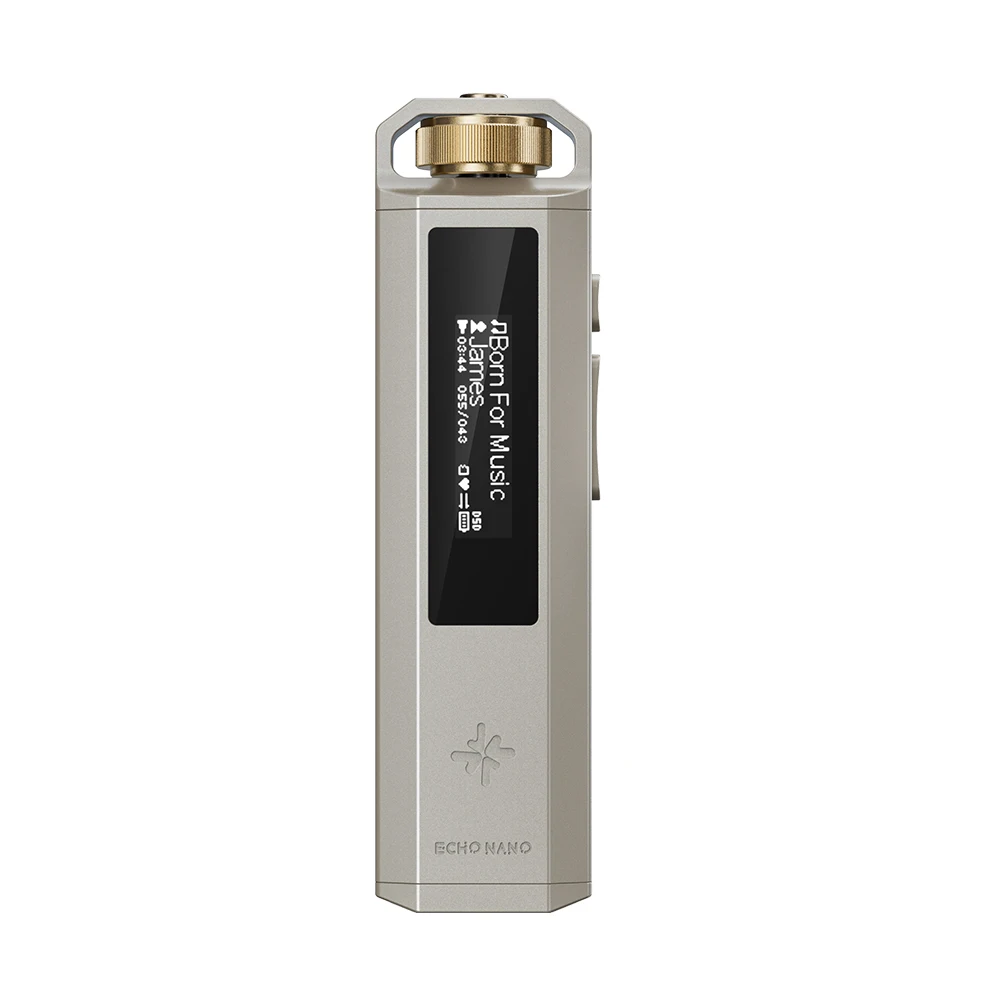 FiiO ECHO NANO Retro muziekspeler, zakformaat HiFi MP3-speler met OLED-display, USB DAC, verliesvrije audio