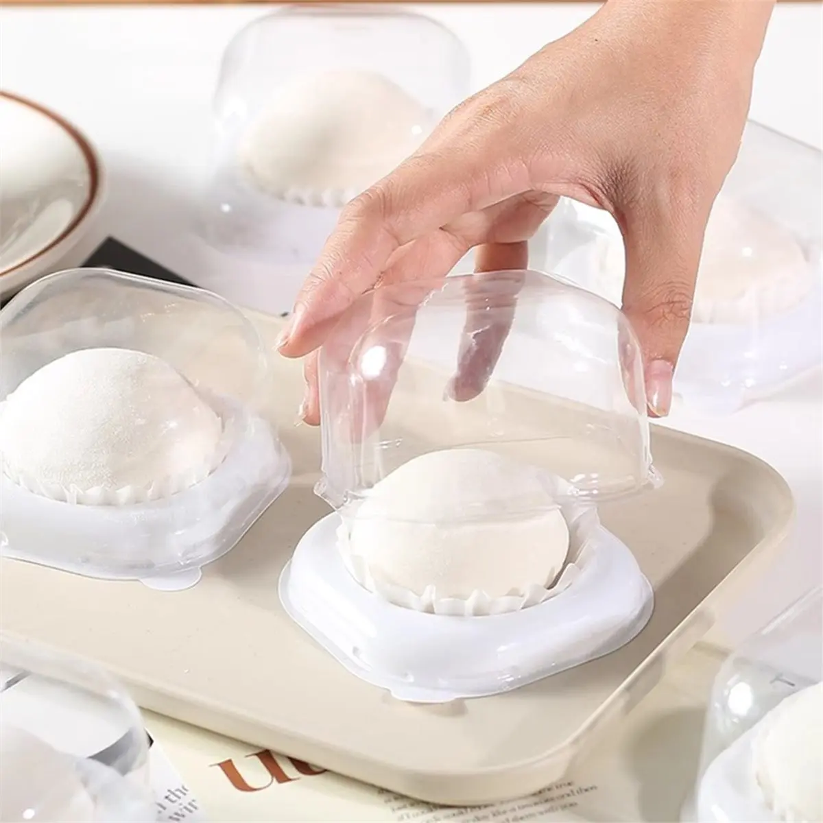 Industrial Tools Single Large Fortune Egg Explosion Filling Moon Cake Translucent Disposable Box Pastry Bakery Kitchen Cooking T