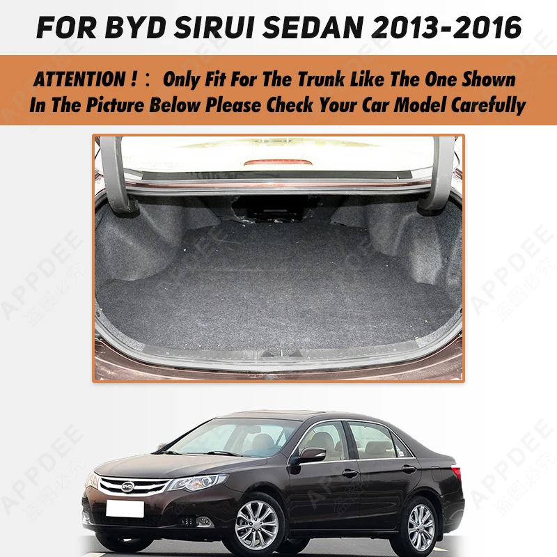 

Коврик для багажника автомобиля для BYD SIRUI sedan 2013 2014 2015 2016, пользовательские автомобильные аксессуары, украшение интерьера автомобиля