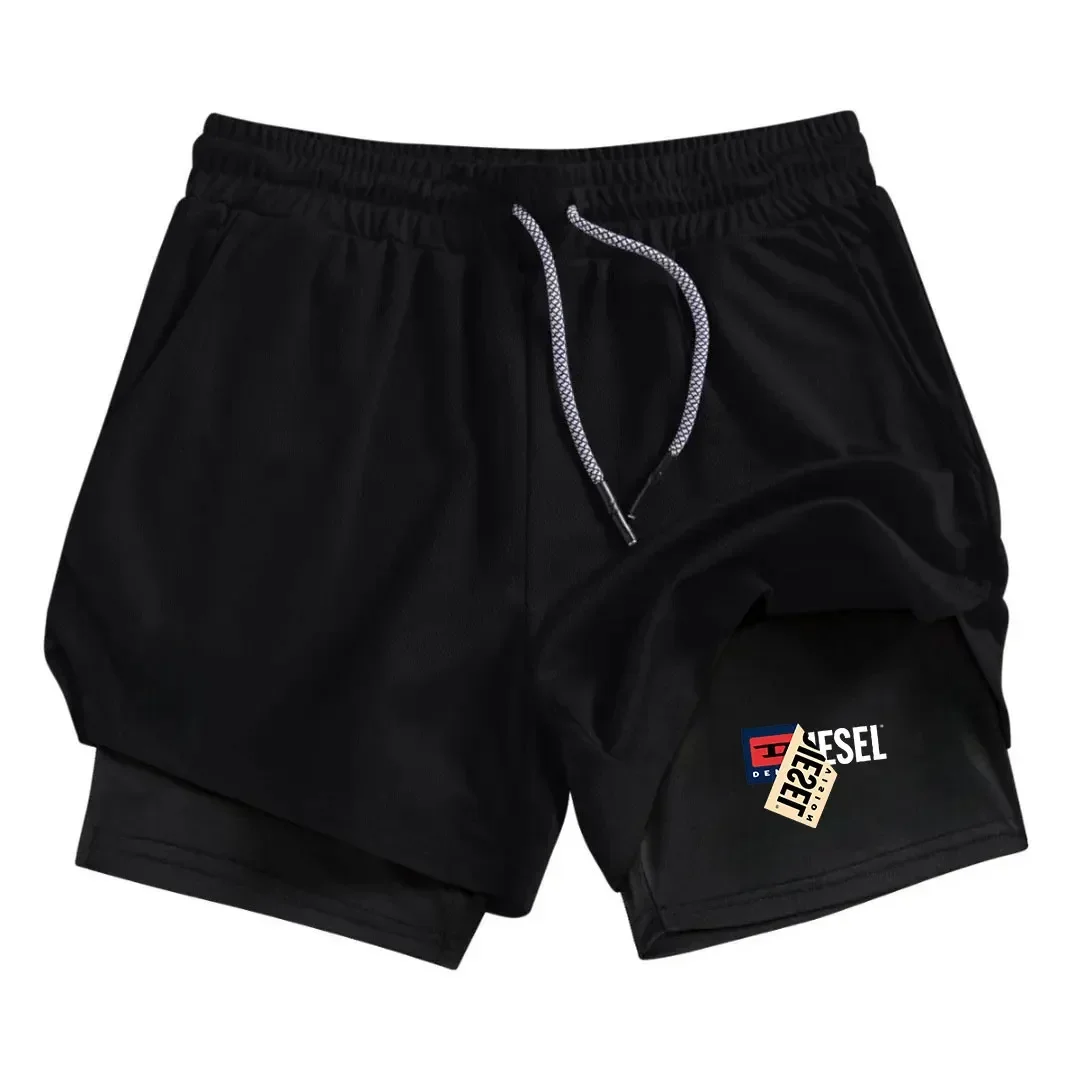 

2025 Summer New Spider Men's Sports Shorts 2 in 1 Gym Running Shorts Jogging Casual Sportswear Fitness Double Layer Shorts