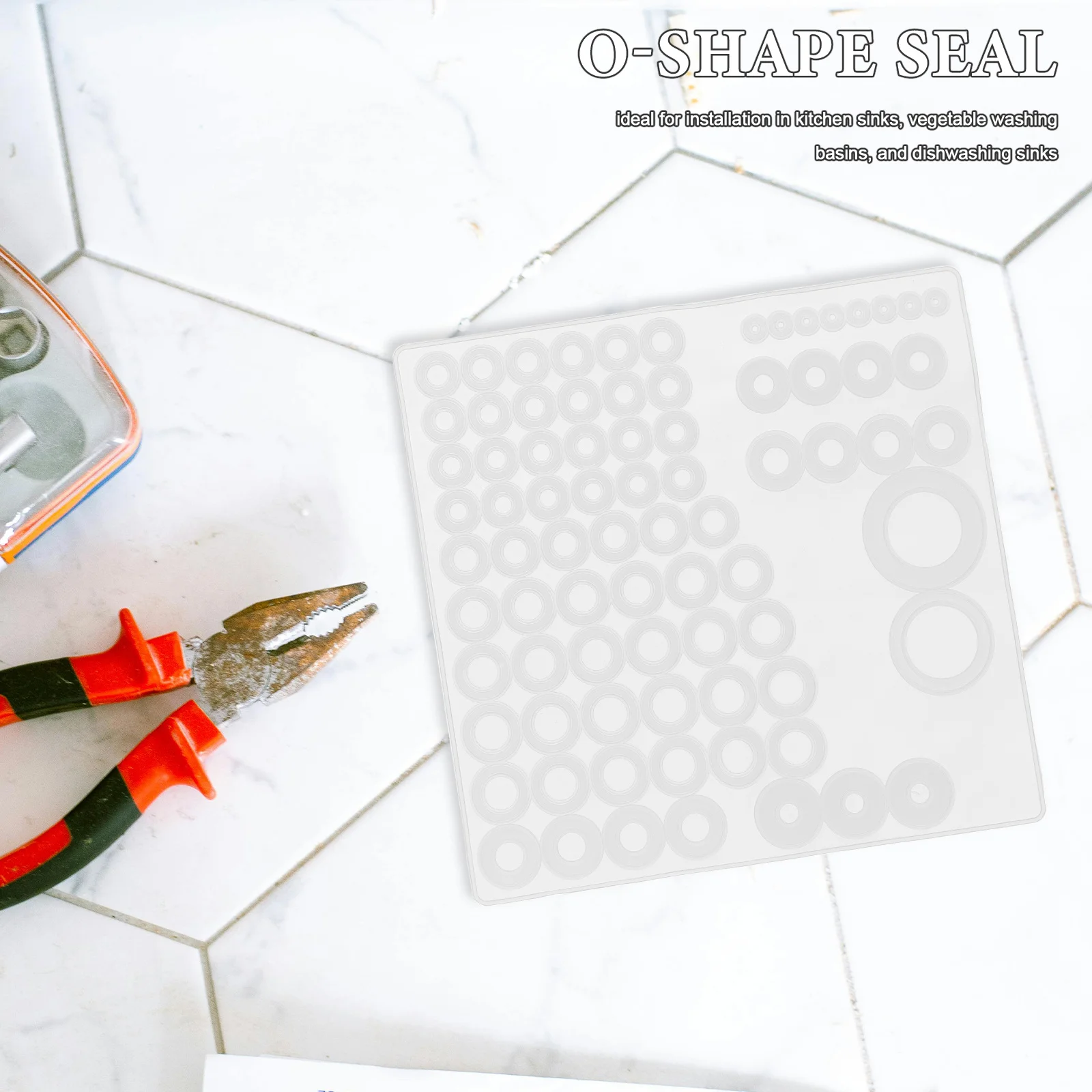 79-teiliges Dichtungsset für Küchenarmaturen in O-Form, Silikon-Unterlegscheibe, Reparaturset, auslaufsichere Wasserhahn-Dichtung, Ersatz-Waschbecken-Zubehör