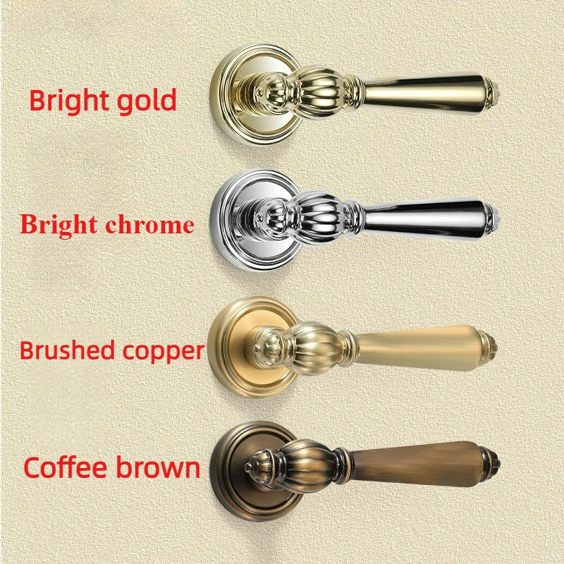 

French Luxury Bedroom Door Pumpkin Lock Gold Retro Interior Magnetic/silent Lock Bathroom Door Lock