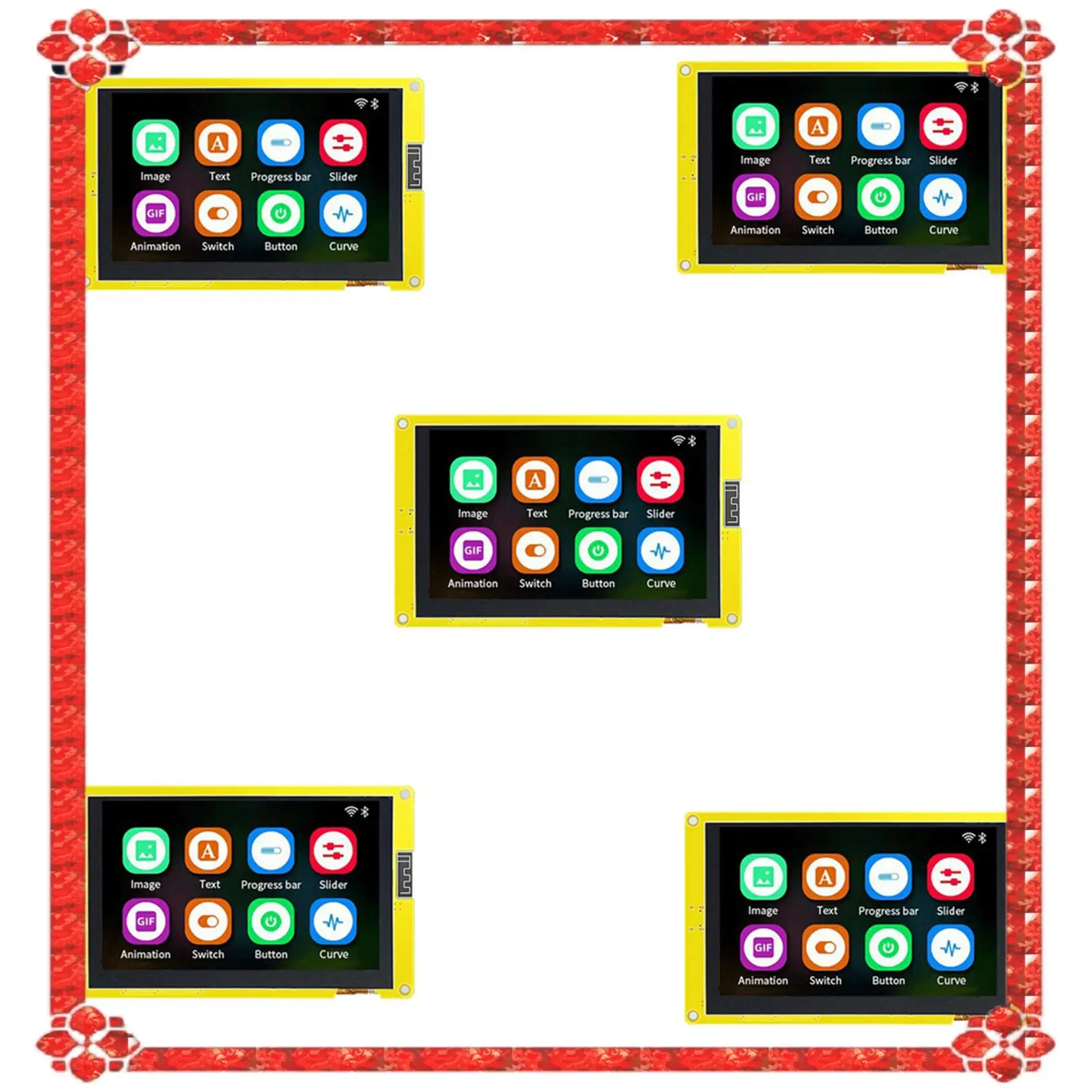 تسليم 24 ساعة 5X ESP32-S3 5 بوصة IPS 800X480 RGB LCD TFT وحدة عرض HMI 8M PSRAM 16M Flash WIFI BT شاشة ذكية MCU (Wit)