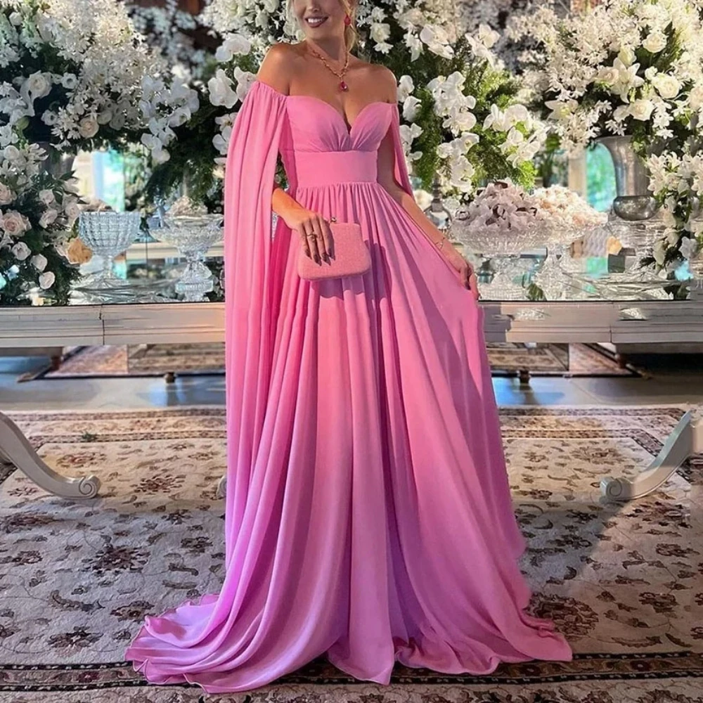 Elegant Prom Dress For Women Sweetheart Neck Off The Shoulder Evening Gowns A Line Floor Length Party Dresses فساتين سهرة