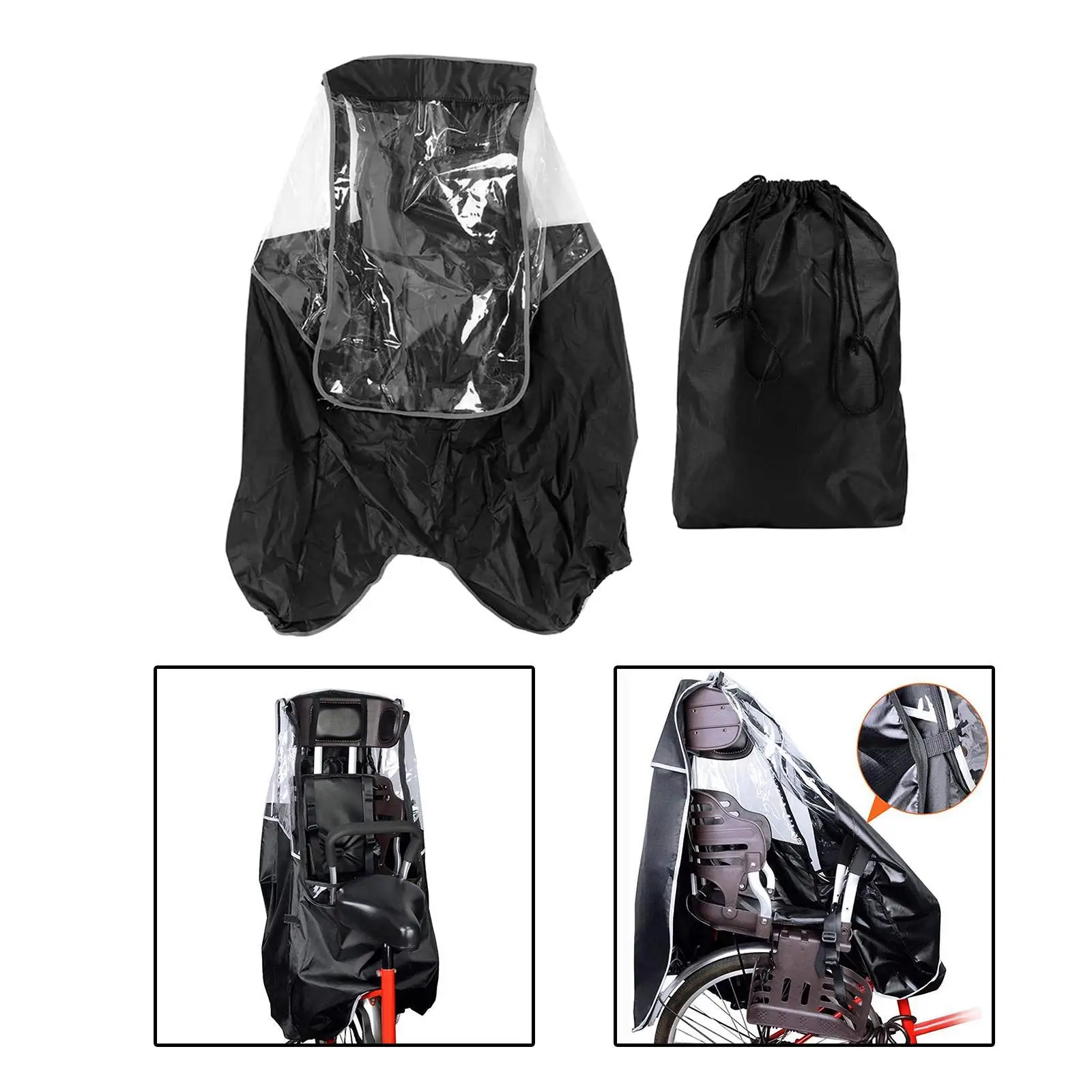 Bicycle Rain Poncho Rainwear Transparent Face Shield Full Body Bike Rain Cape Cycling Raincoat for Mens Womens Cyclists