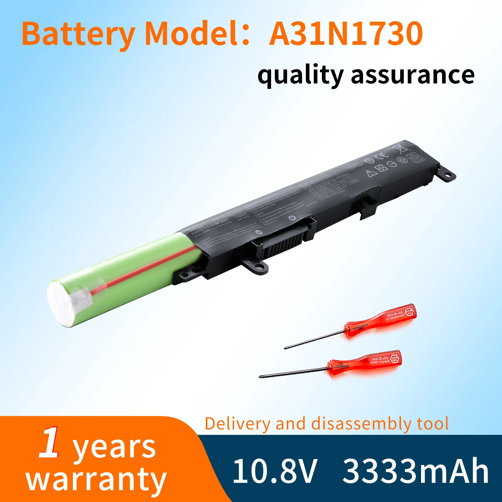 

BVBH NEW A31N1730 Laptop Battery For Asus VivoBook 15 A560UD F560UD F560 K560UD R562UD X560UD 0B110-00550100 3INR19/66 10.8V 36W