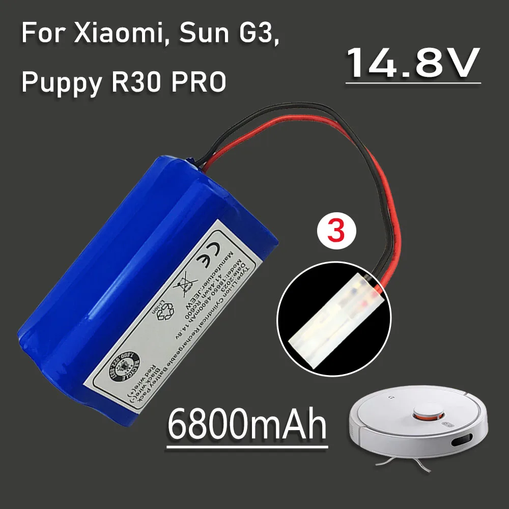 

New 14.8V Li-ion 6800mAh battery For Xiaomi G1, Big Bear X3, and Little Dog R30proR35 Karina F1 intelligent mop sweeper