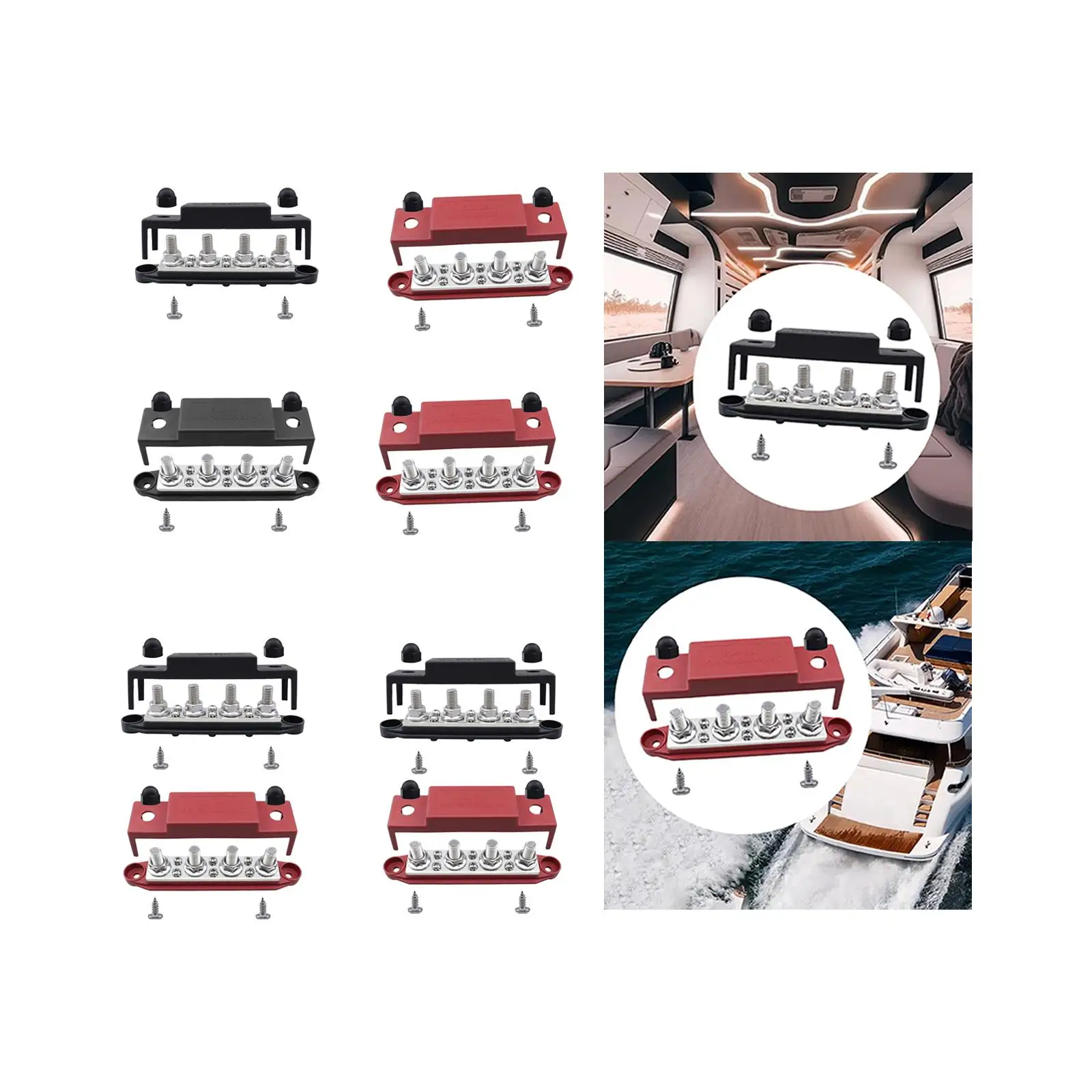 

Блок распределения питания Распределительный блок 4-контактный 6-контактный клеммный блок шины 300А