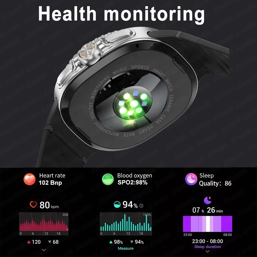 2025 Neue Uhr 8 klassische Smartwatch GPS Smart Watch Männer Frauen 1,43" AMOLED Uhr Ultra 3ATM Bluetooth Anruf Sport Smartwatches