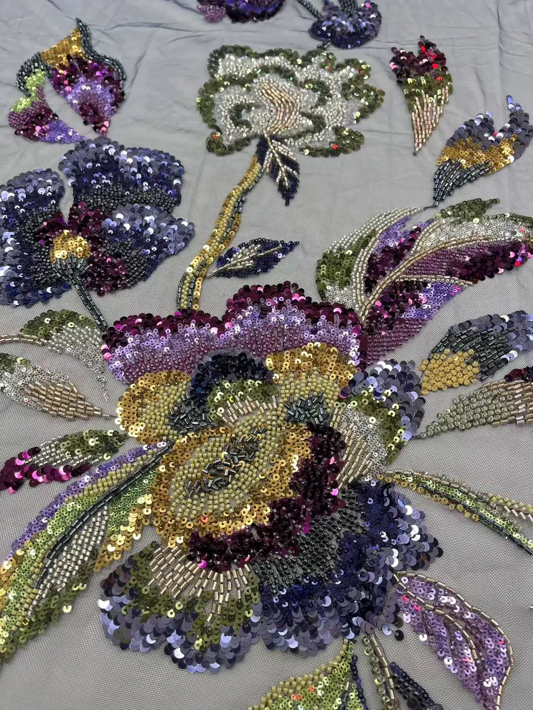 

Luxury African Lace Fabric 2025 High Quality Sequins Beads Lace Fabrics For Nigerian Wedding French Tulle Lace Fabric