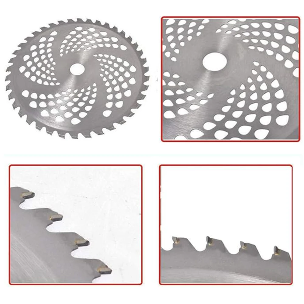 6-1 Stück 40/60/80T Rasenmäherklingen Hartmetallklingen Rasentrimmerkopf Sägeblatt Schneidscheibe für Garten-Unkrautmäher-Teile – Detail 5