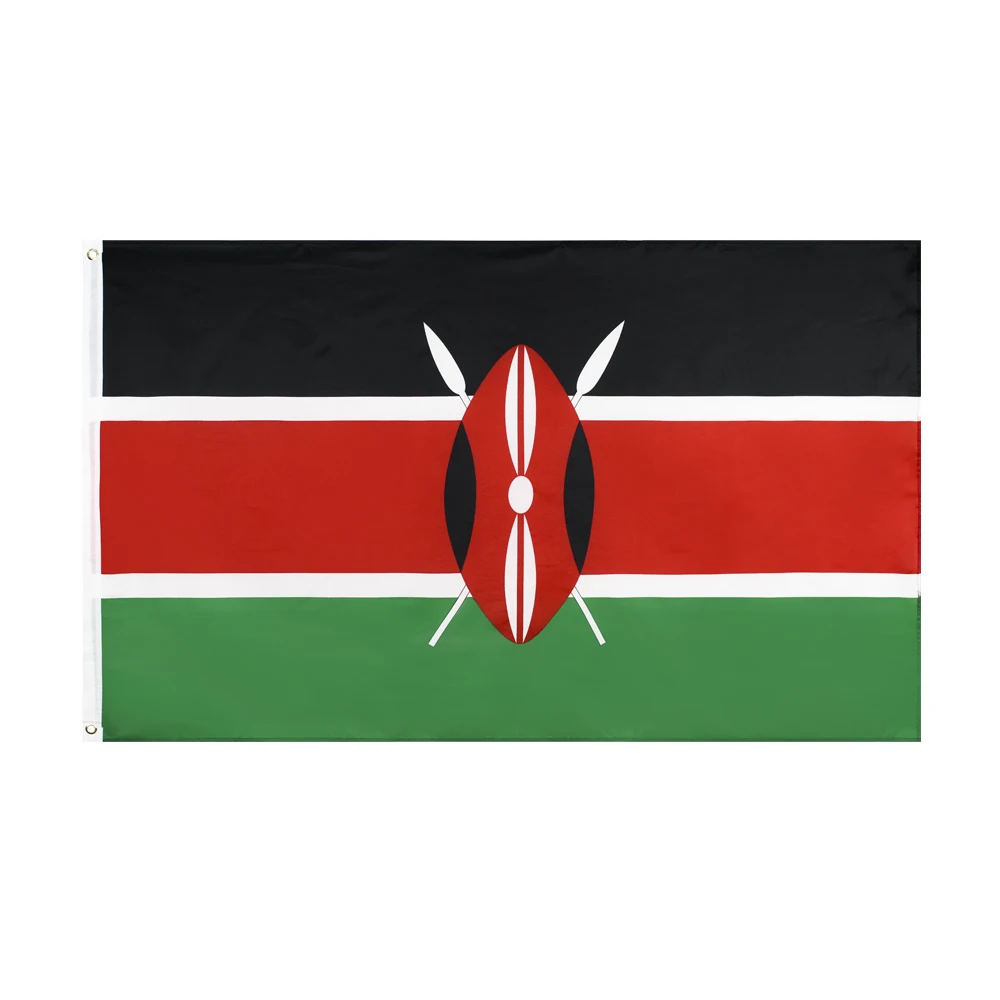 60×90 90x150 120×180CM Kenya Emblem Flag Polyester Printed Banner Tapestry For Decor