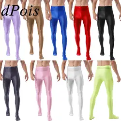 Fashion Men Yoga Leggings Glossy Pantyhose Pants Training Gymnastics Tights Fitness Workout Sports Legins Trousers Sportswear