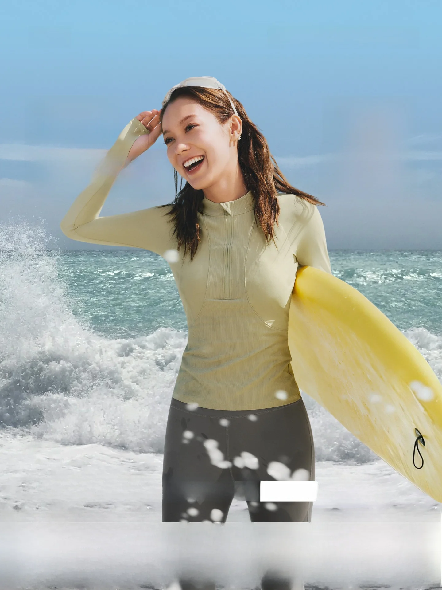 

Banana Leaf Women's Long Sleeve Separate Swimwear Sun Protection Surfing Beach Floating Snorkeling Quick Dry Swimming Suit Set