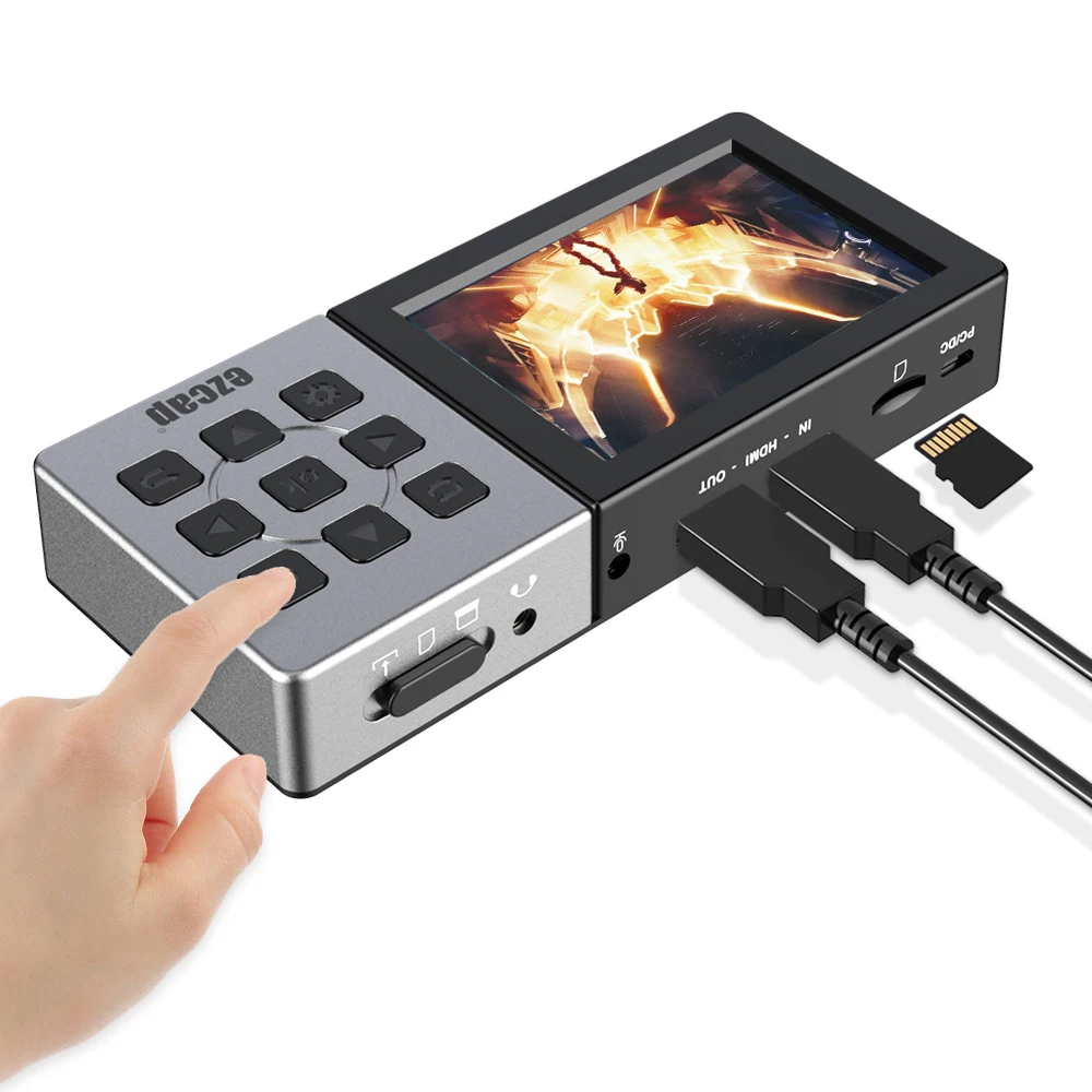 Portable HDMI 1080 60hz Recorder, you can record, playback 1080P60 video from any HDMI source video, it with a 3.5inch screen,