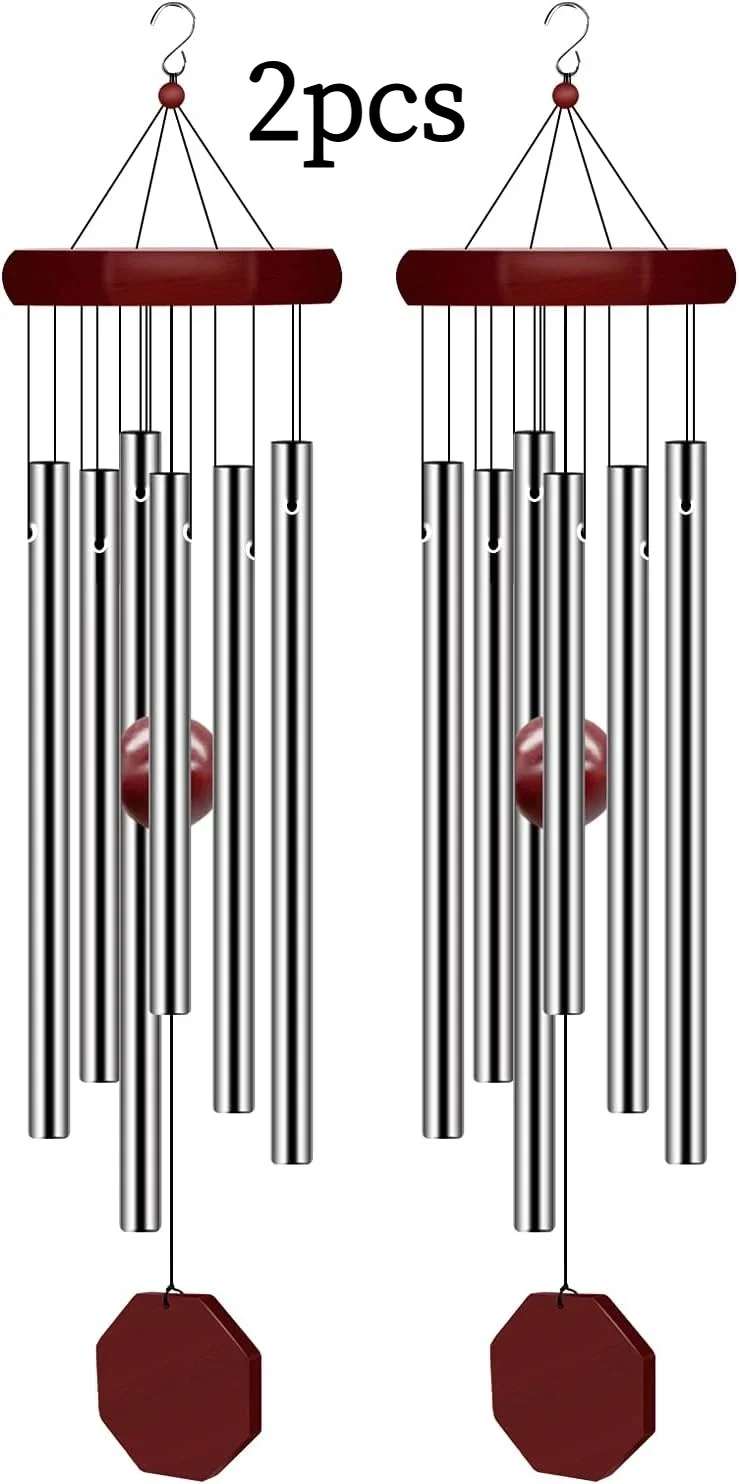 2pcs commemorative wind chimes, large outdoor sound, elegant condolence wind chimes, with 6 tuning tubes, customizable
