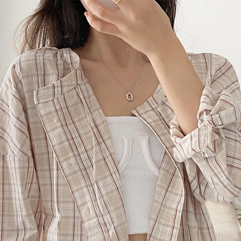 Minimalist Style 925 Women Jewelry Chocker Pendant Sterling Silver Custom Oval Donut Necklace Collarbone Chain for Women