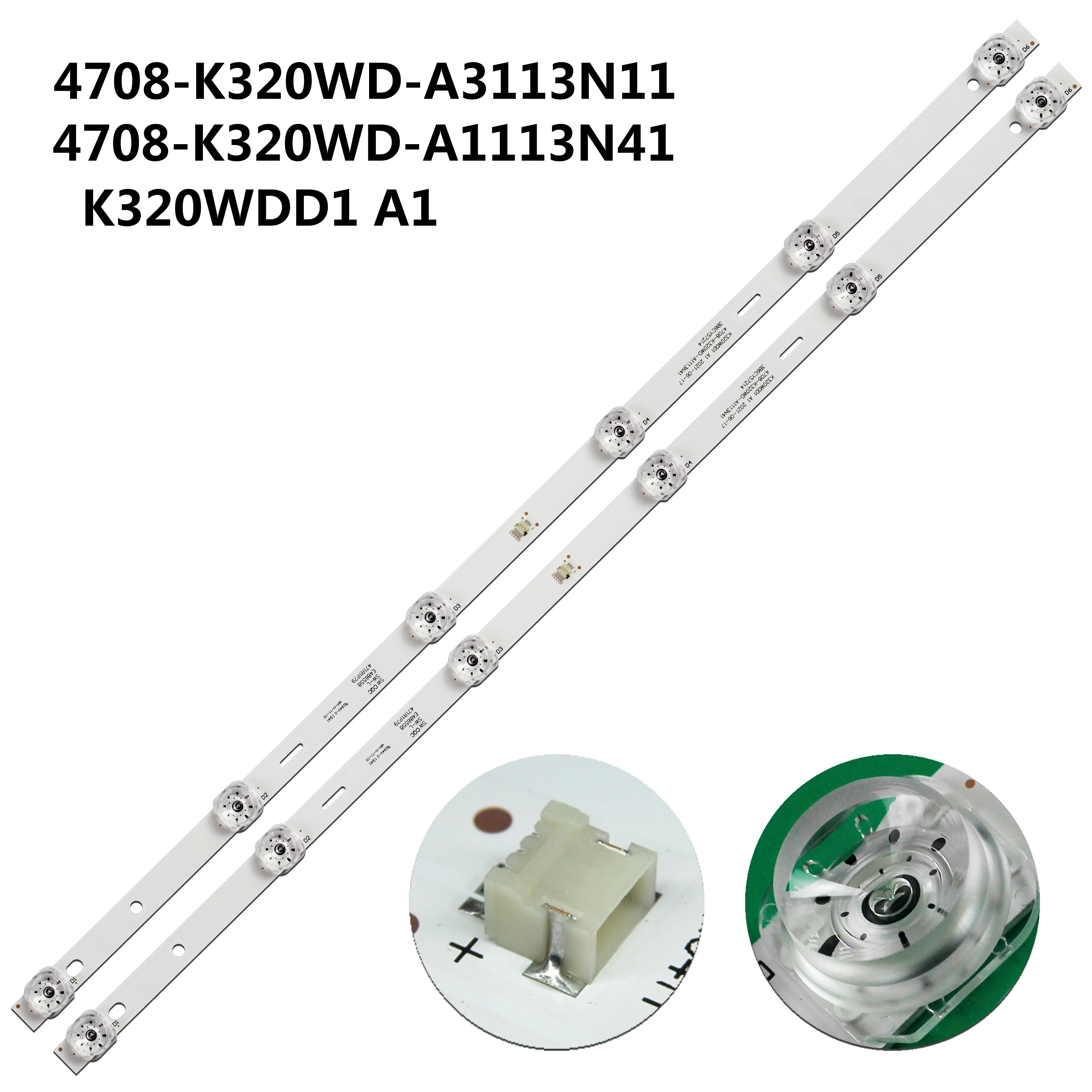 1/10/20kits LED Strip 6lamp 4708-K320WD-A1113N41 4708-K320WD-A3113N11 A3113N41 TX-32GR300 32M3080/60 32PHF5664/T3 32PHS5583/60