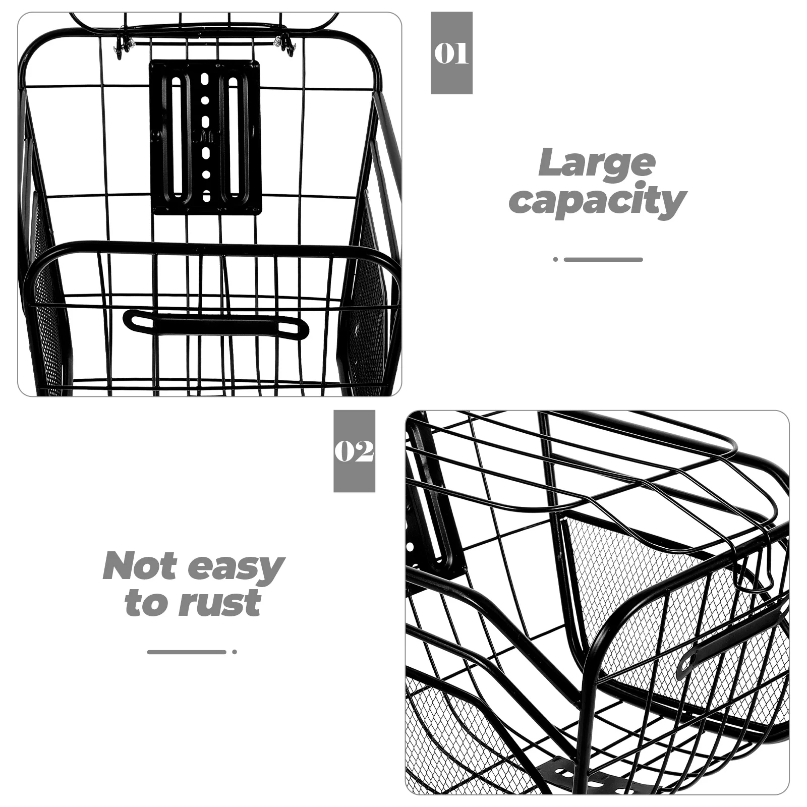 

Thickened Metal Bike Basket Front Handlebar Durable Scratch Resistant Detachable Cycling Storage Basket For Electric Scooter