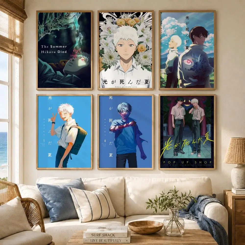 BL Manga T-The Summer Hikaru Died Poster Versatile HD Waterproof Wall Art Self-Adhesive Decor for Any Space Ideal Gift