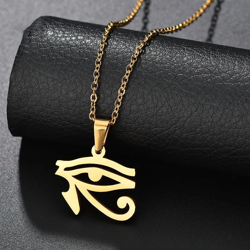 Eye of Horus Hollow Out Men Pendants Necklace Hip Hop Rock Personality Men Metal Necklace Neck Chain Jewelry Fashion Accessories