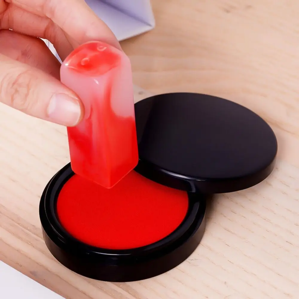 

Clear Stamping Mini Fingerprint Ink Pad Waterproof Quick-drying Signing Ink Pad Red Color Anti-Fake Red Stamp Pad Finance