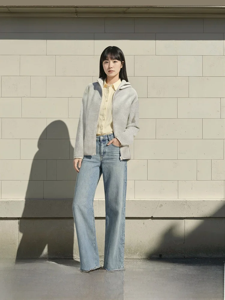 

Женский кардиган H&M с капюшоном из флиса Teddy Fleece, весна 2026, свободный крой, для повседневной носки, из полиэстера, для молодых женщин