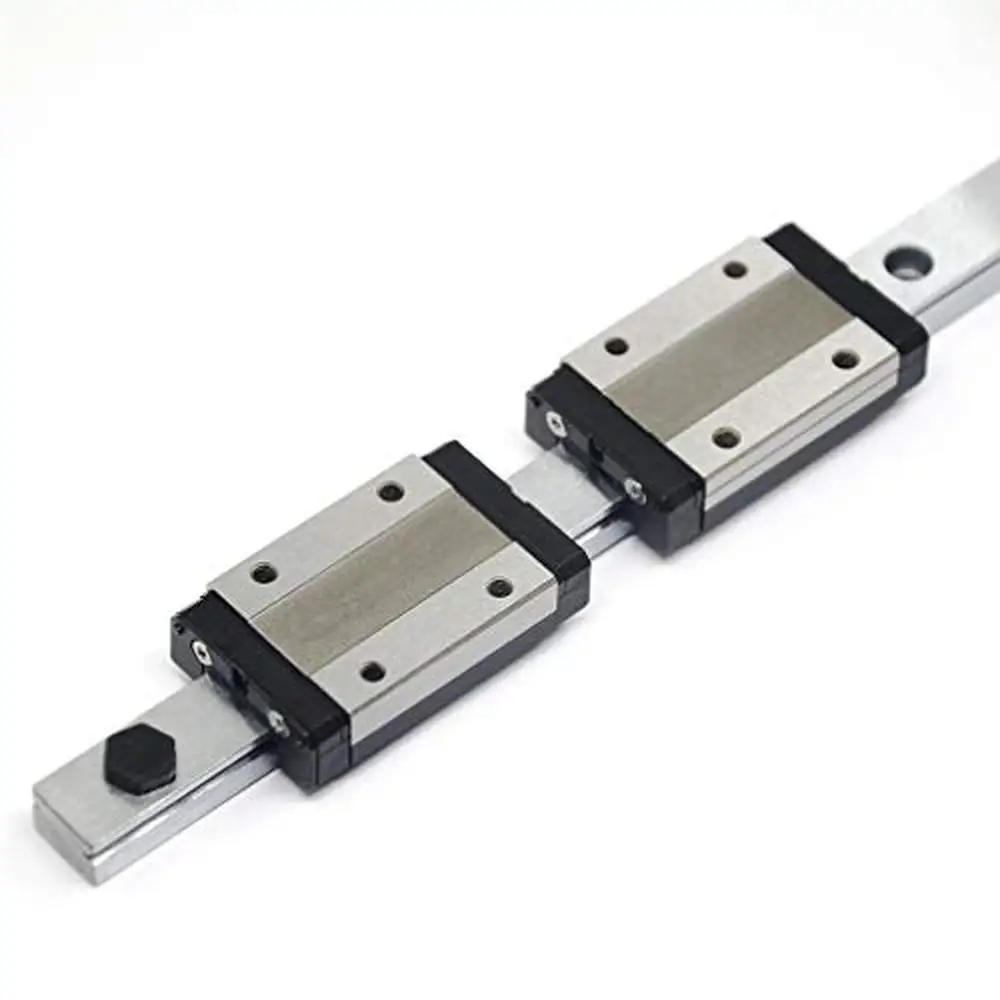 Linear Rail Guide 1000mm with 2 Black MGN12H Carriage Blocks Anti-Fall Strips 3D Printer CNC Machine 25mm Hole Distance Rubber