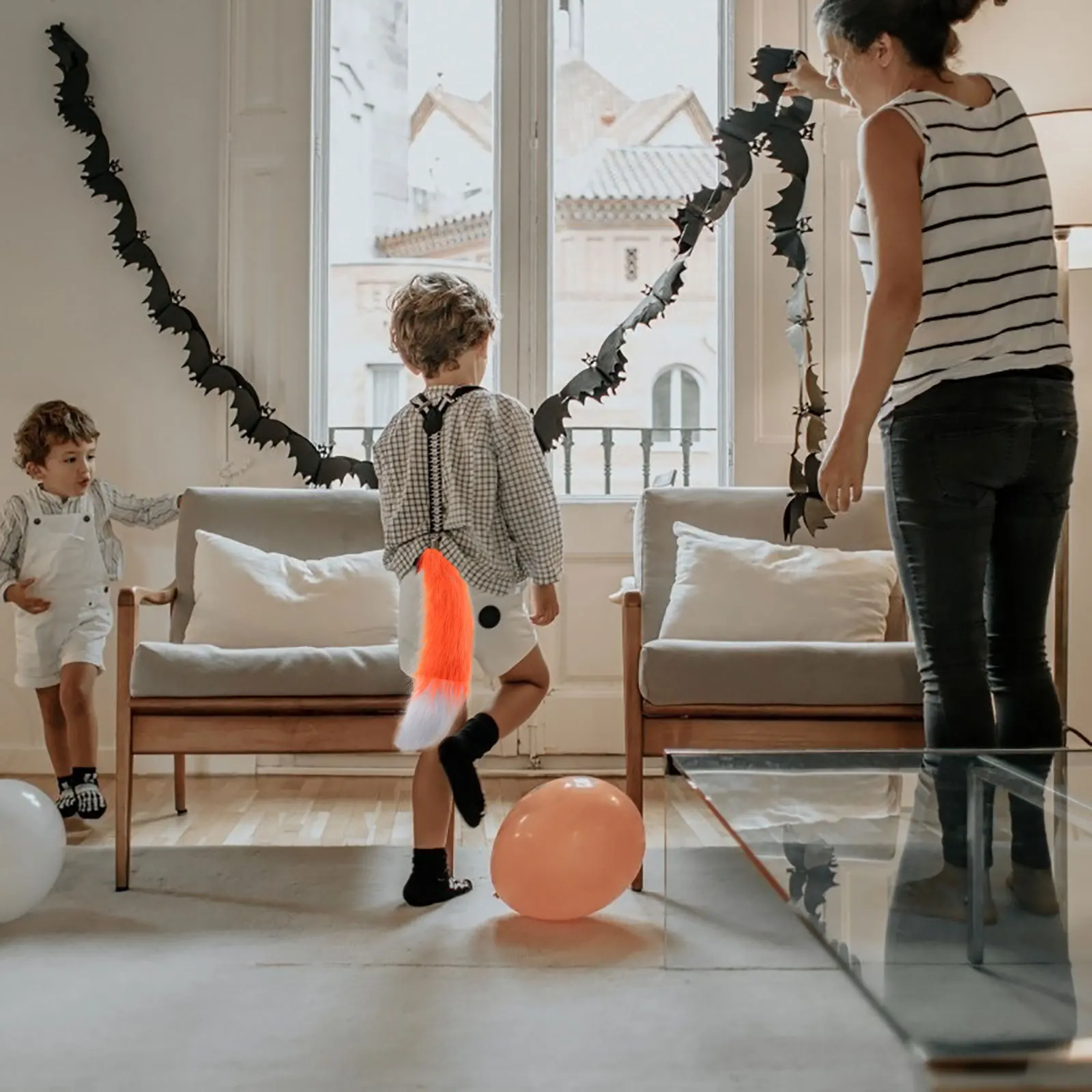 1Set Costume Accessory Realistic Design Adjustable Length Soft Comfortable Material Perfect for Halloween Cosplay Fox