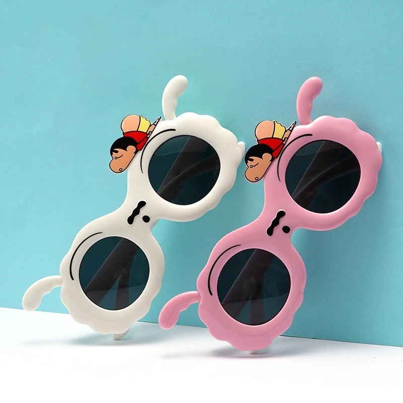 

New Cute Crayon Shinchan Sunglasses for Boys Girls Cartoon Fashion Sun Glasses Outdoor Sports Party Photo Props Holiday Gift