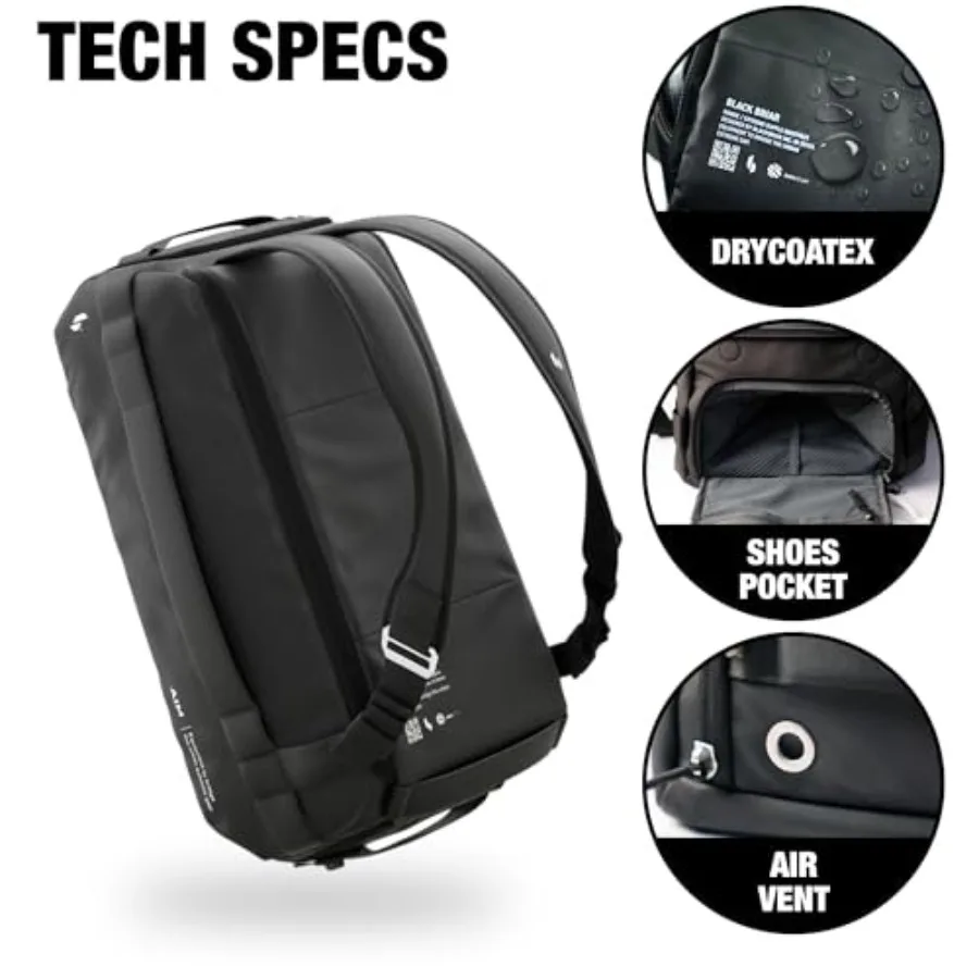 حقيبة ظهر Blackbriar Range Duffel 40L Ash Black 2.0 إصدار قابلة للتحويل مع وحدات وصول مغناطيسية حاصلة على براءة اختراع S-Partition Dual S #4