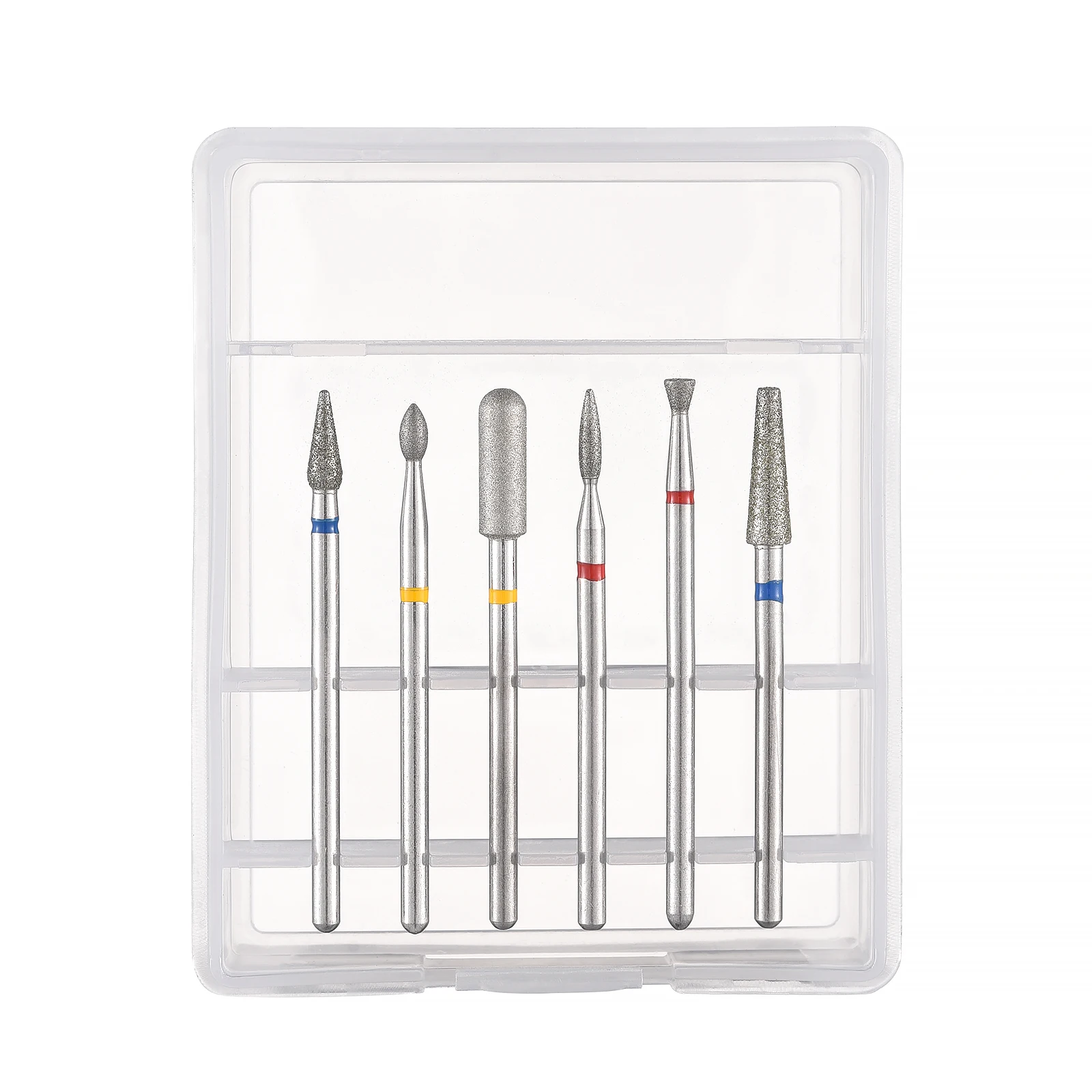 6Pc Diamond Nail Drill Bit Set for Prep 2.35MM Electric Milling Cutters For Manicure Pedicure Cuticle Clean Drill Accessory