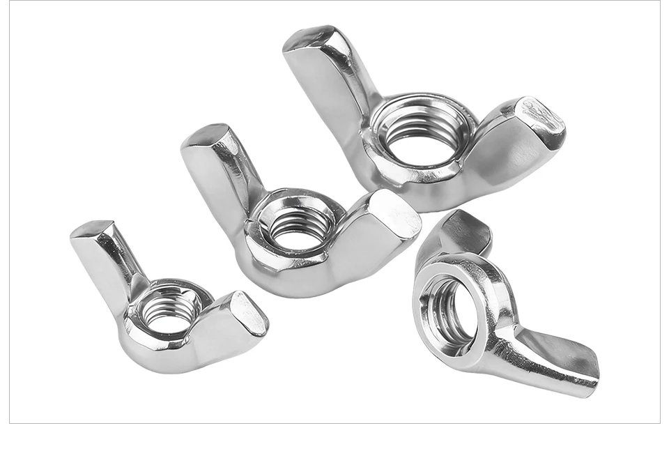 DIN315 304 Edelstahl Flügelmutter Handfestziehbar Ohne Werkzeug M3 M4 M5 M6 M8 M10 M12 M14 M16 – Detail 8